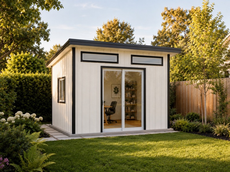 10 × 14 ft backyard studio, 140 sq ft, shown from the front corner
